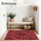 Vintage Botanical Damask Inspired Elegant Accent(Red)