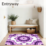 Enchanted Garden Medallion Vintage Distressed Floral Motif (Purple)