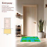 Ultra Soft Area Rug, Non Slip, Stain Resistant, Washable Area Rugs for Living Room, Bedroom, Boho Chic Non-Shedding Living Room Rug(Green)