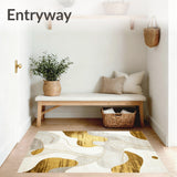 Crimson Gold Swirls and Beige Abstract(White)