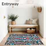 Aztec Revival Stripe Motif with Abstract Chevron (Black)
