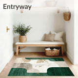 Abstract Shape Beige Dark Green(Green)