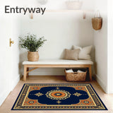 Inspired Medallion with Ornate Central Focal Points(Blue)