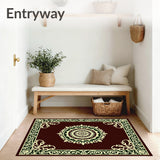 Ornate Medallion Design with Interlocking Scrollwork (Brown)