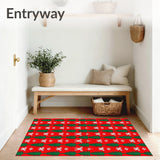 Heritage Checkerboard Layout with Pine Ornaments(Red)