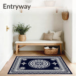 Elegant Interlocking Medallion Floral Lattice Contemporary Symmetrical (Black) - ODIKA