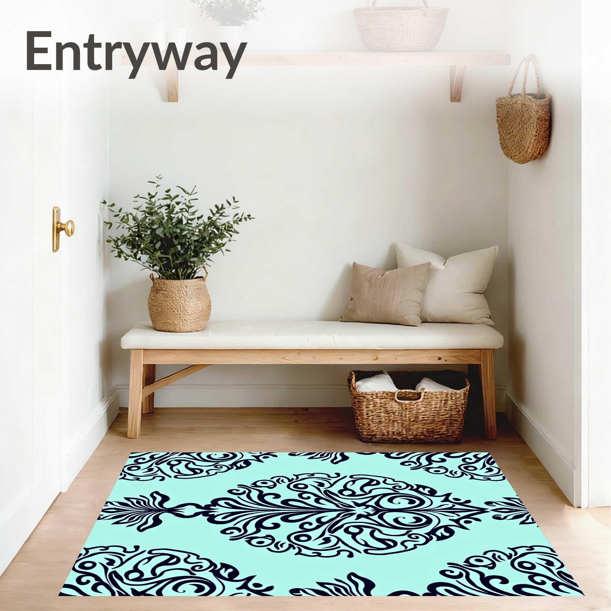 Seaside Damask Elegant Swirl (Blue) - ODIKA