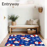 Festive Snowman Holiday with Sparkling Winter Wonderland Design(Blue)