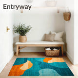 Contemporary Orange & Teal Artistic(Blue)