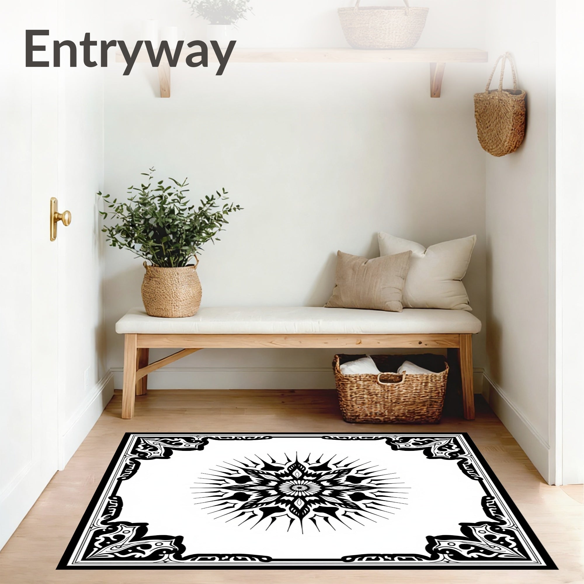 Tile Mosaic with Starburst Central (Black) - ODIKA