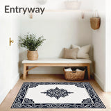 Elegant Swirl Medallion Plush Comfort Underfoot(Black)