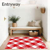 Classic Gingham Grid Design with Alternating Configuration(Red)