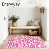 Swirl Medallion Abstract Twisted Knot Decorative Flooring(Pink)