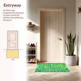 Ultra Soft Area Rug, Non Slip, Stain Resistant, Washable Area Rugs for Living Room, Bedroom, town city road playmat(Green)