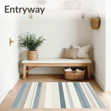 Elegant Cordural Striped Bath with Non Slip Base Highly Absorbent(Beige)