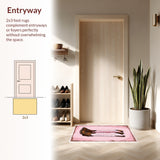 Ultra Soft Area Rug, Non Slip, Stain Resistant, Washable Area Rugs for Living Room, Bedroom, Western Pink Bathroom Non-Slip Mat(Pink)