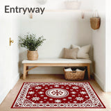 Festive Boho Medallion Floral with Intricate Snowflake Accents(Red)