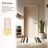 Classic Two Tone Band Design Floor Covering With Minimalist Linear Aesthetic(Beige)