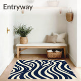 Abstract Chevron Waves with Layered Motifs and Symmetrical Flow(Blue)