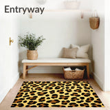 Patio Leopard Print Design Non Shedding(Beige)