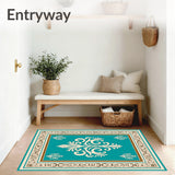 Damask Flourish with Elegant Perimeter Accents (Beige)