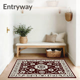 Classic Palmette With Intricate Floral Trellis and Scroll Accents (Brown)