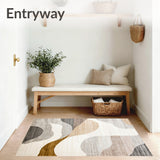 Abstract Swirl Beige Floor for Modern Spaces(Beige)