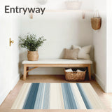 Cordural Stripe Harmony Area with Linear Motif and Subtle Contrast Design(Blue)