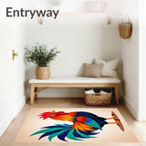 Farmyard Cockerel Half Moon Welcome Entrance Decorative(Red)