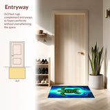 Vibrant Underwater Scene Motif(Blue)