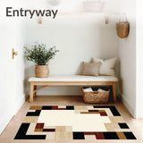 Contemporary With Geometric Border And Neutral Tones(Beige)