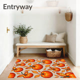 Harvest Gourd Monarch Wing Semi Circle Doormat Welcome(Orange)