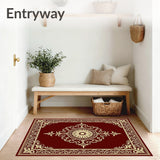 Opulent Medallion Motif with Interlocking Filigree and Flourish Accents(Brown)