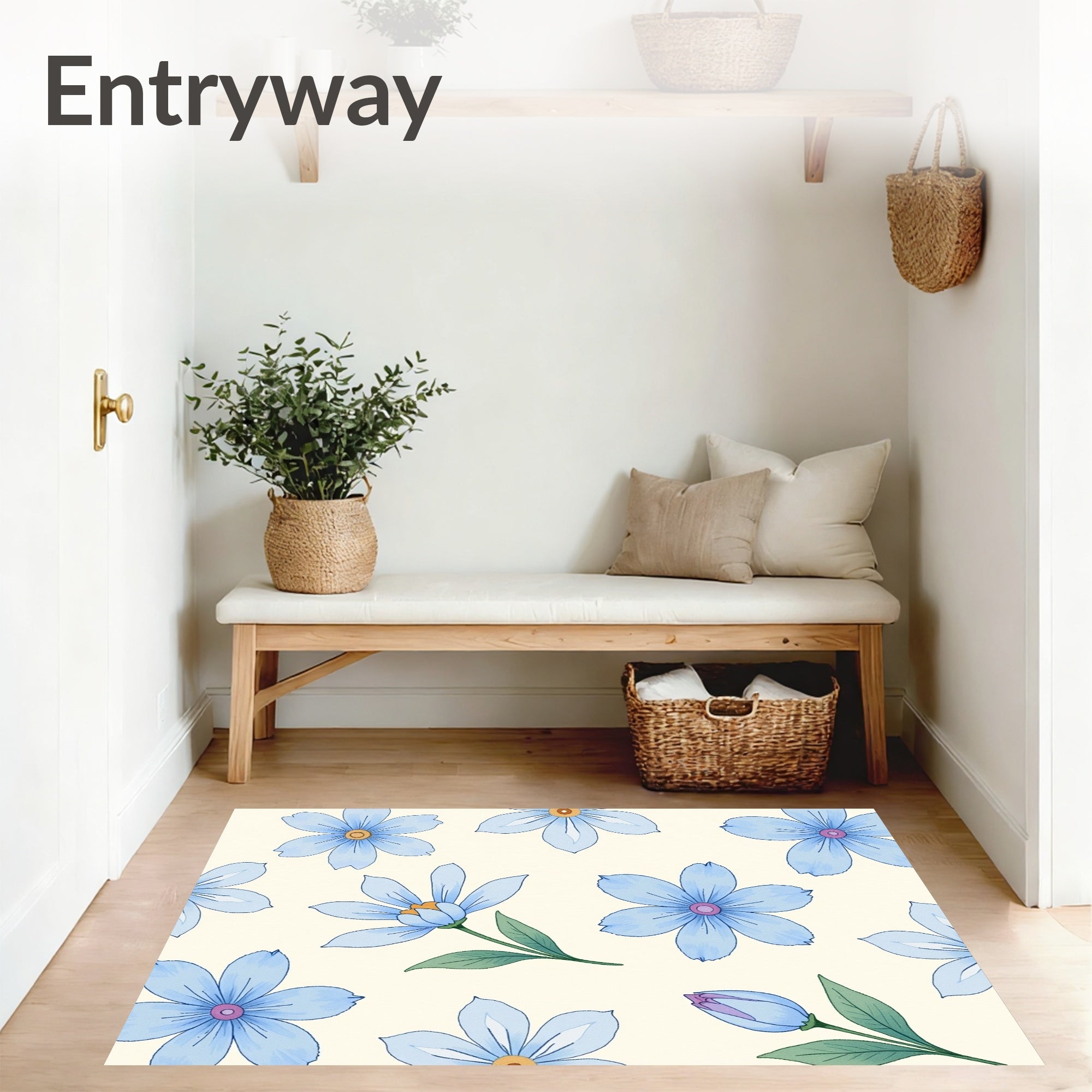 Abstract Watercolor Bloom with Faded Elegance (Light Blue) - ODIKA