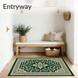 Vintage Damask Design with Flourishing Vine (Green)