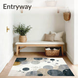 Contemporary Beige and Smoke Area with Abstract Floral Medallion Design(Gray)