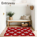Elegant Snowflake Motif Area With Delicate Interlocking(Red)