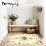 Traditional Blossom Featuring Ornate Medallion and Subtle Beige Palette(Ivory)