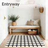Scandi Inspired Interlocking Stripe Array with Subtle Artistic Balance(Black)