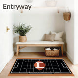 Football Field Yard Lines Central Ball Motif(Black)