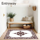 Luxurious Burgundy Medallion with Ornate Floral Accents(Brown)