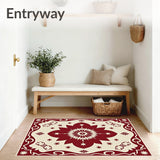 Vintage Medallion Distressed Artistic Heritage Classical Wave(Beige)