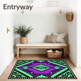 Area Abstract Aztec Motif Design(Green)