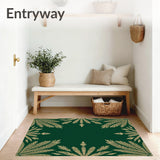 Winter Wonderland Pine Branch Motif Seasonal Floor Covering(Green)