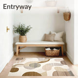 Earth Tone Swirl Beige Contemporary Floor Design(Beige)