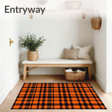 Festive Autumn Interlocking Tartan Design with Crisp Stripes(Orange)