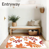 Autumn Harvest Semicircle Welcome With Vibrant Leaf Berry Design(Orange)
