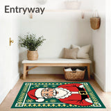 Festive Santa Claus Portrait Christmas Holiday Decorative Area(Green)