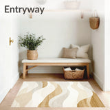 Florida Waves Luxury Area With Non Shedding Fibers For Home Elegance(Beige)