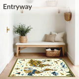 Global Journey Round Playmat with Educational Map for Circle Time(Gold)